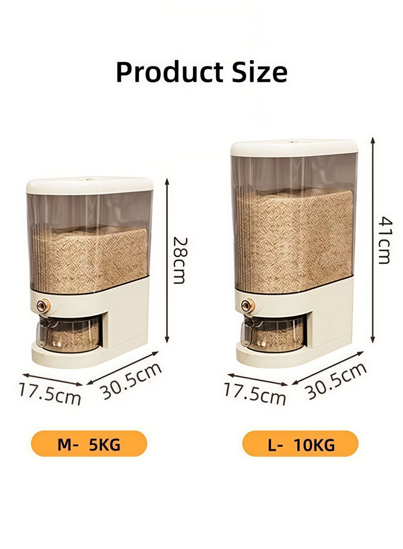 برميل الأرز، صندوق الأرز، حاوية تخزين الحبوب الكبيرة مع غطاء قياس أسطوانة تخزين الطعام، دلو توزيع الحبوب المنزلية للمطبخ، ذرة فول الصويا - Image 2